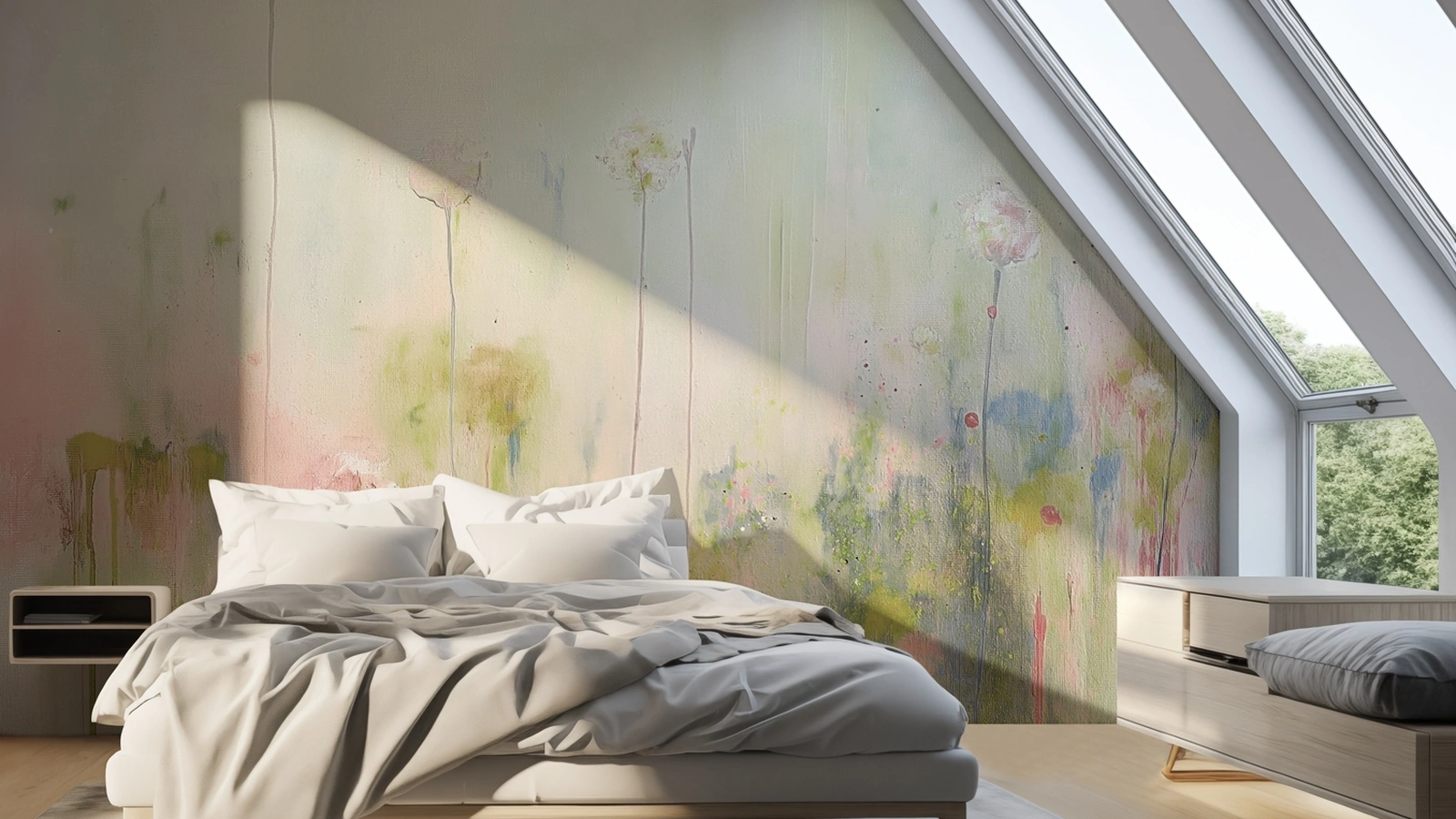 Carta da parati Abstract flora di Spaghetti Wall