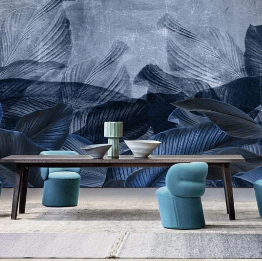 Carta da parati Blue Deep di Spaghetti Wall