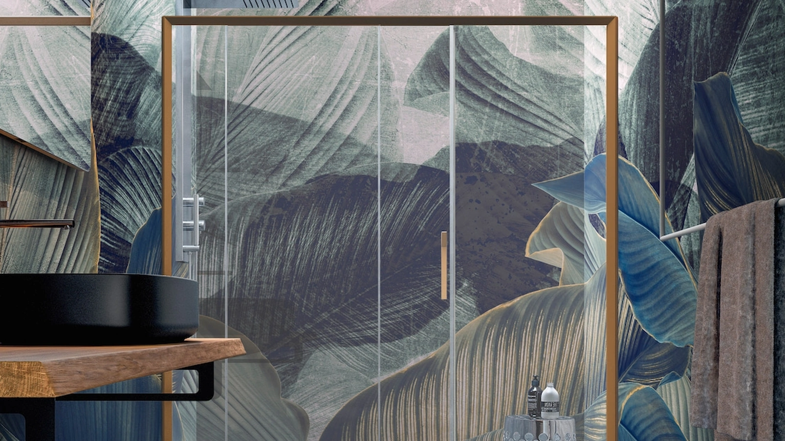 Carta da parati Blue Deep di Spaghetti Wall