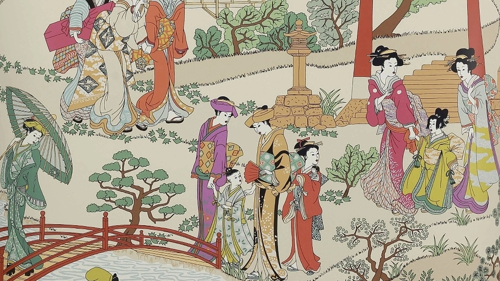 Carta da parati Geishas Manuel Canovas