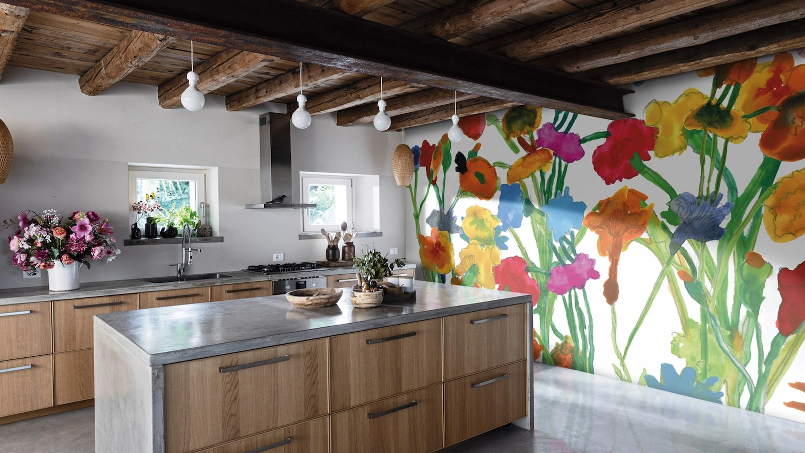 Carta da parati In the Garden di Spaghetti Wall