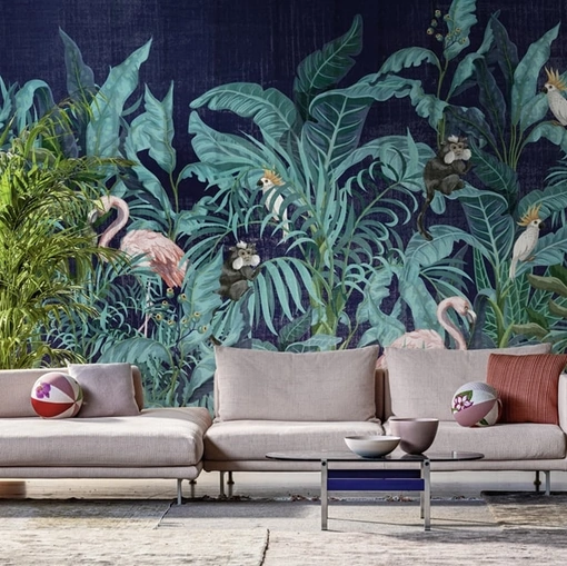 Carta da parati Hidden Fauna di Spaghetti Wall