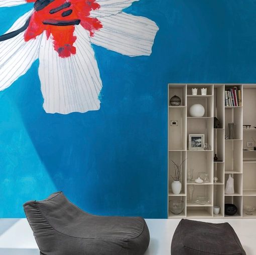 Carta da parati Venice Red di Spaghetti Wall