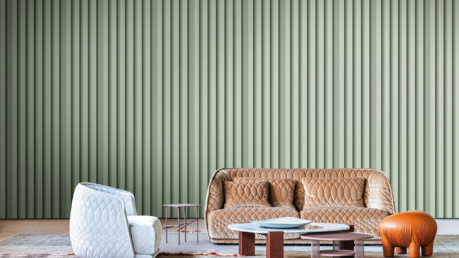 Carta da parati Wooden Stripes di Spaghetti Wall