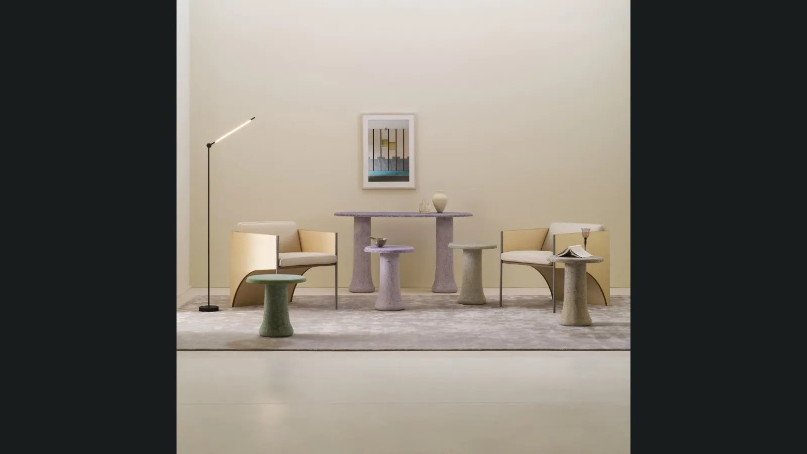 Tavolino Babar in vetro riciclato e graniglia di Glas Italia