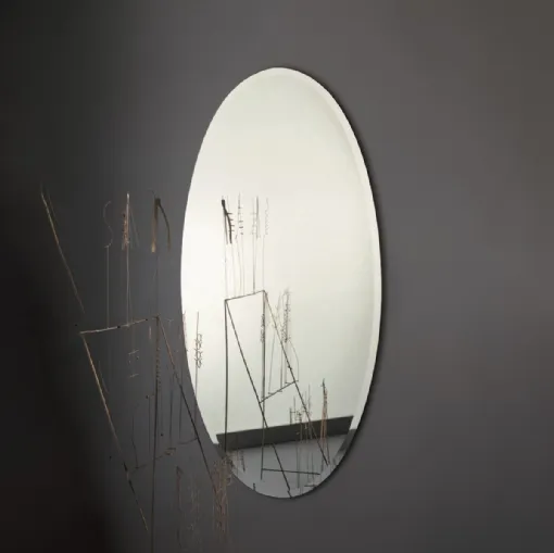 Specchio ovale con bordo bisellato Bric di Glas Italia