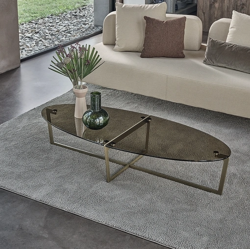 Tavolino ovale Cross di Bontempi