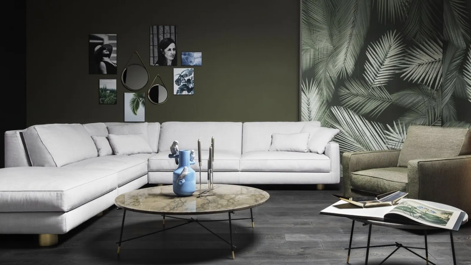 Tavolino rotondo in marmo Cross di Vibieffe