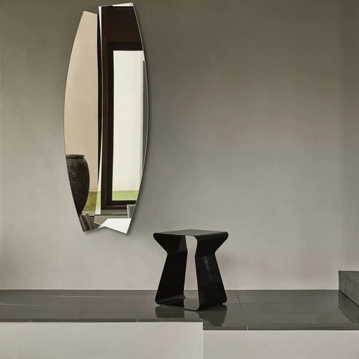 Specchiera sagomata argento e bronzo Double di Bontempi