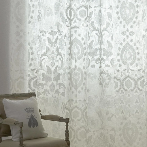 Tenda Edgar in lino con grande disegno patchwork di Mastro Raphael