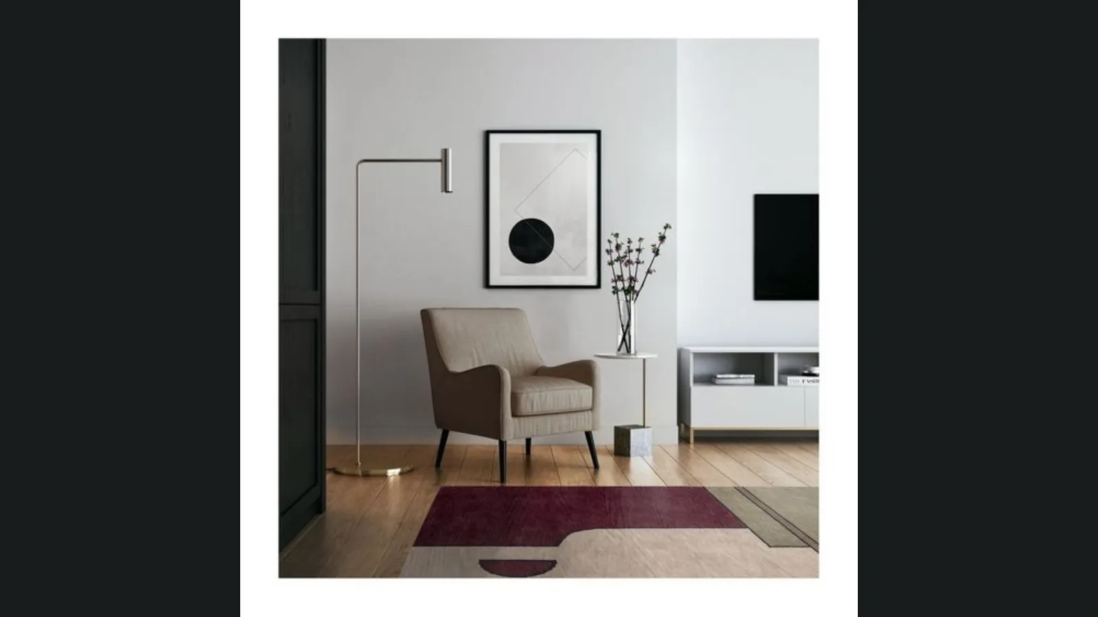 Tappeto con volto geometricamente stilizzato Face One di Sirecom