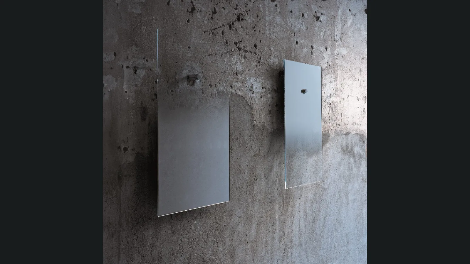 Specchio Fiction senza cornice con argentatura sfumata di Glas Italia