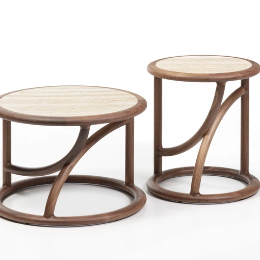 Tavolino in marmo e legno Flip di Porada