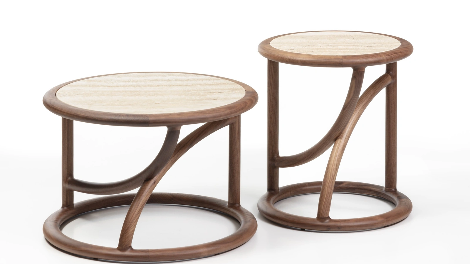 Tavolino in marmo e legno Flip di Porada