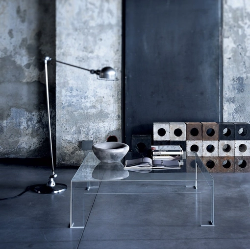 Tavolino Atlantis in cristallo trasparente extralight di Glas Italia