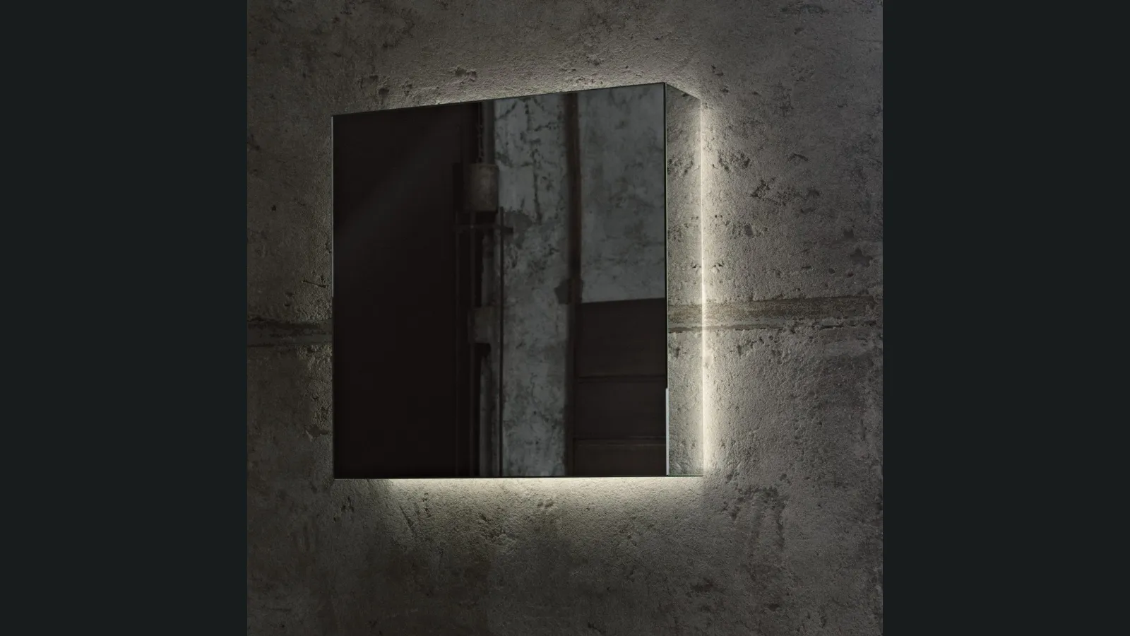 Specchio parallelepipedo realizzato incollando lastre di specchio bisellato I Massi di Glas Italia