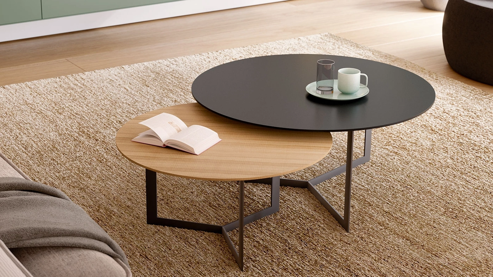 Tavolino Kabi V 02 in legno o laccato di Treku