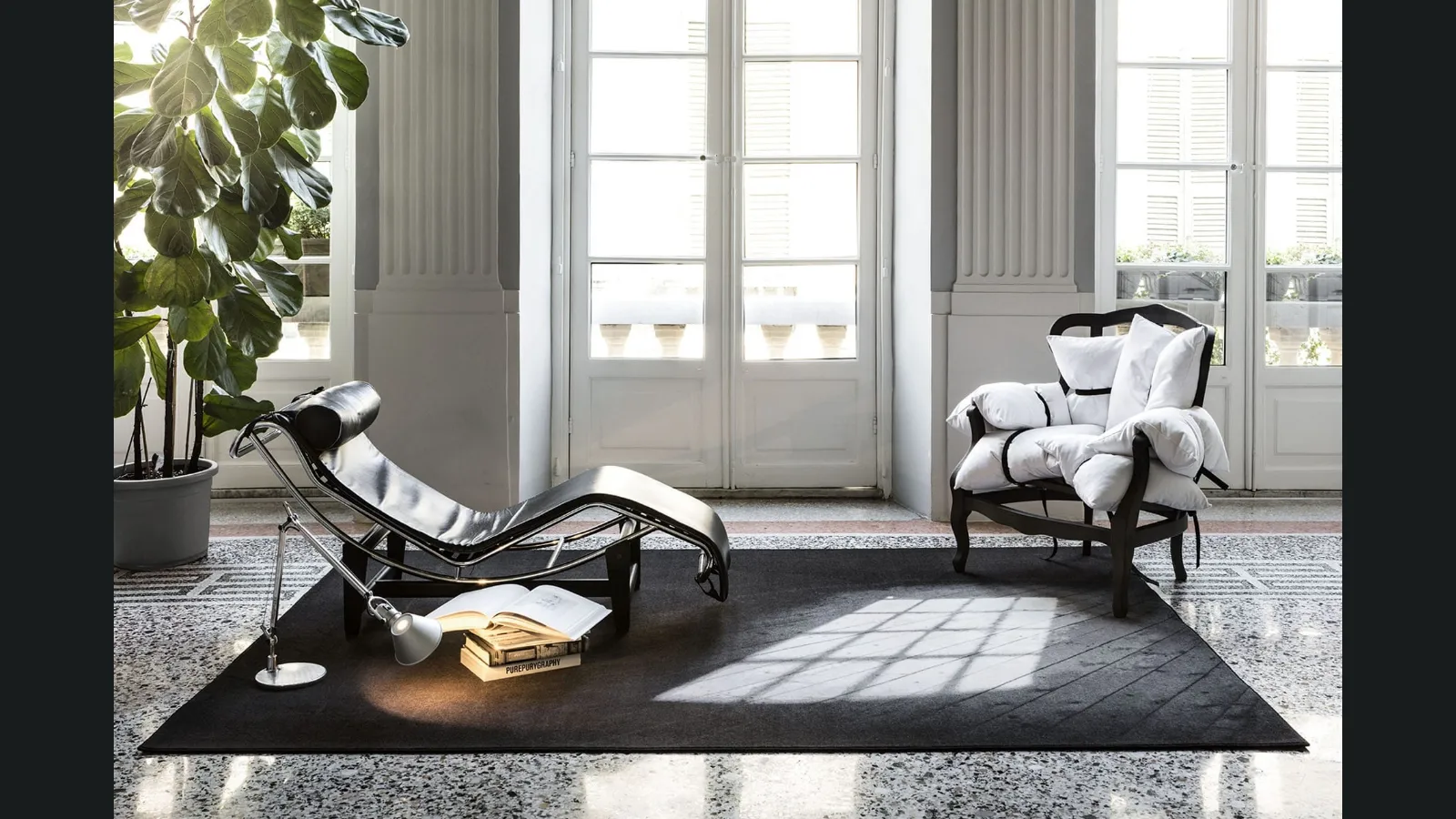 Tappeto con luce riflessa stampata Noon di Mogg