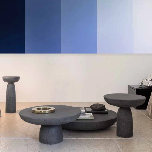 Tavolino rotondo di design in cemento Olo di Mogg