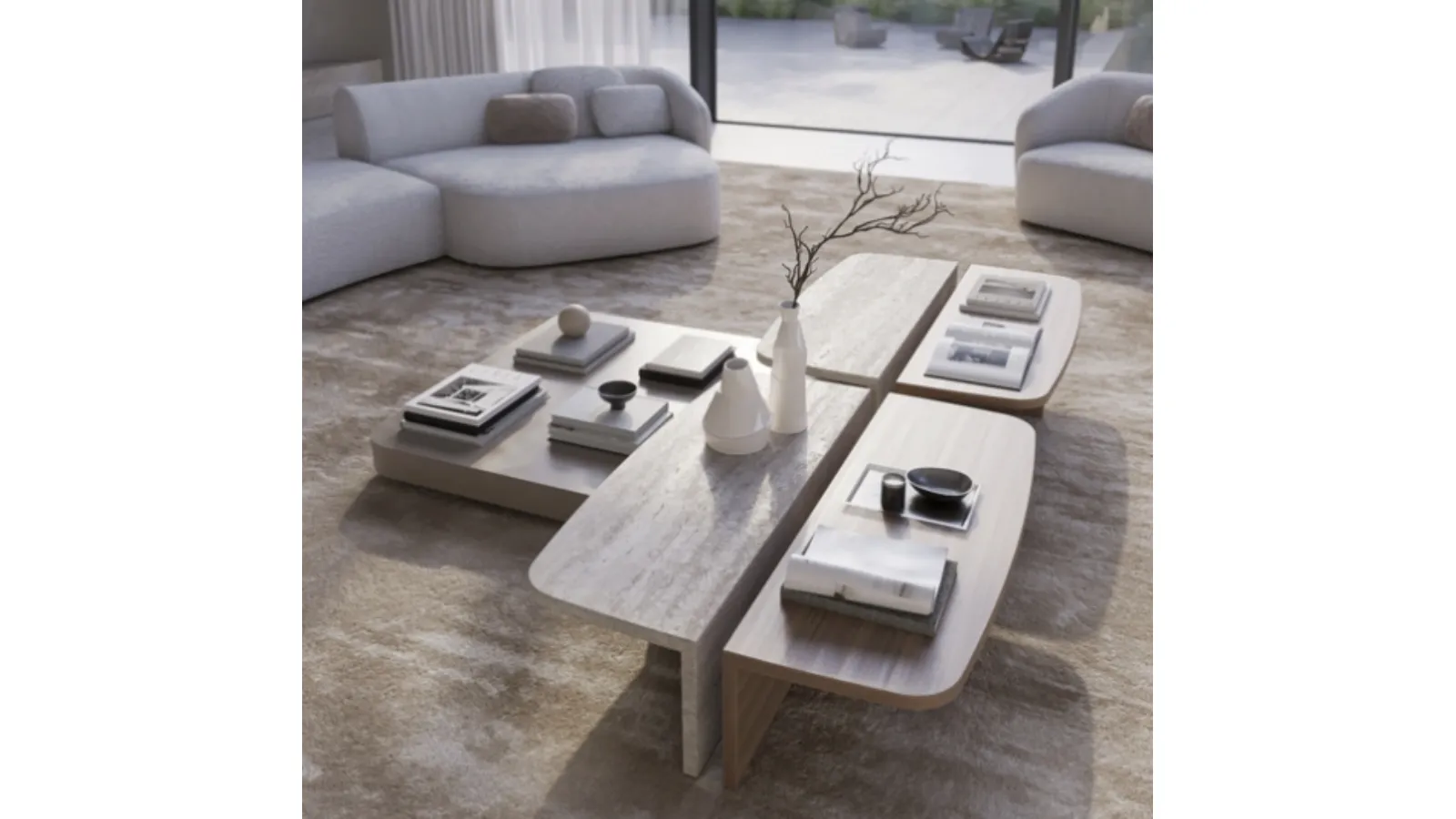 Tavolino in marmo Pavilion di Vibieffe