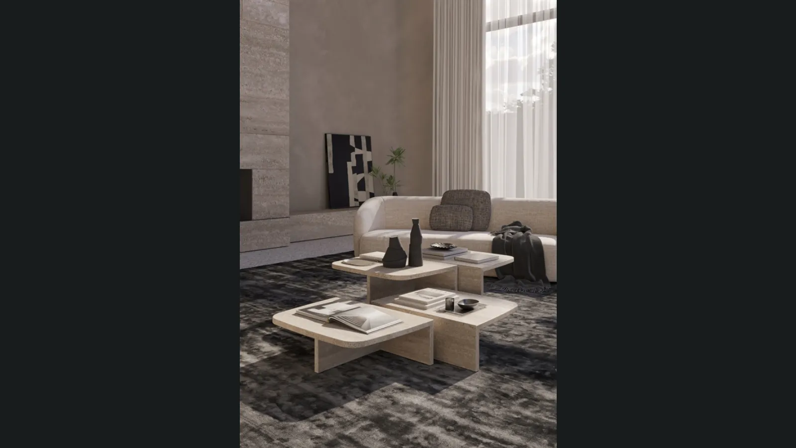 Tavolino in marmo Pavilion di Vibieffe