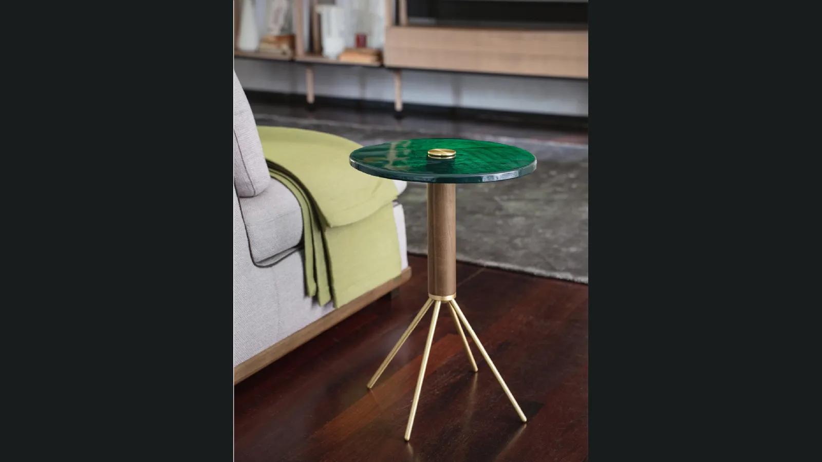 Tavolino rotondo Jelly in vetro fuso di Porada