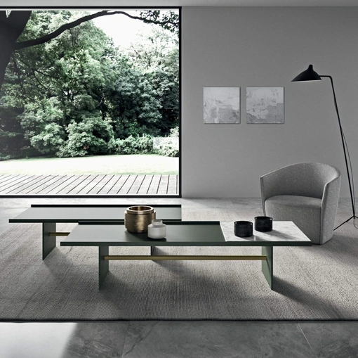 Tavolino in laccato e marmo Irori di Presotto