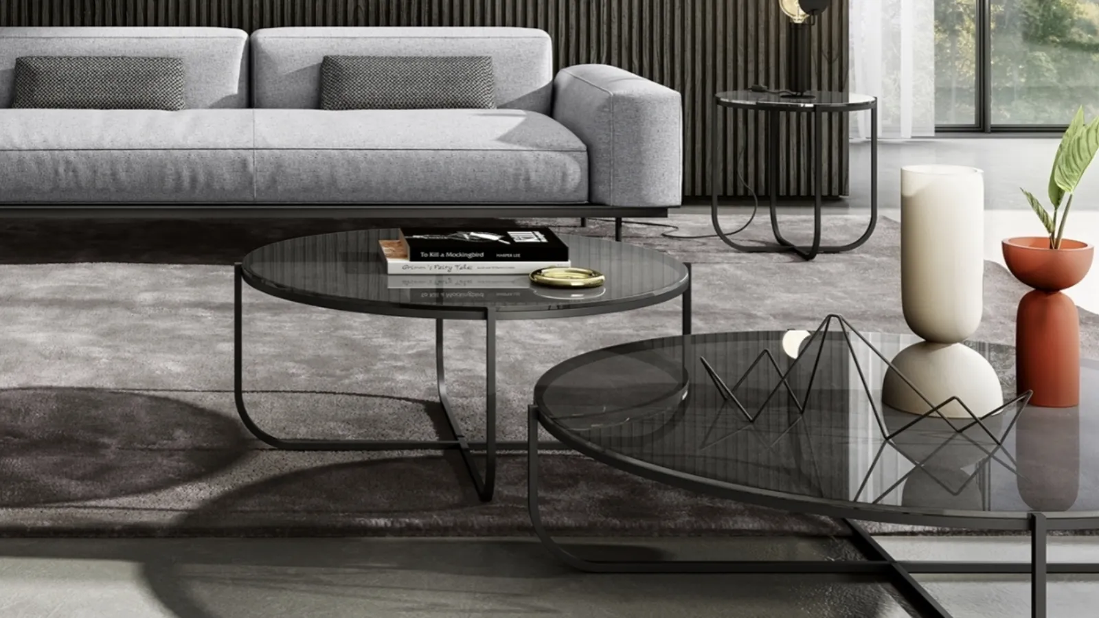 Tavolino Quadri Tondo di Vibieffe