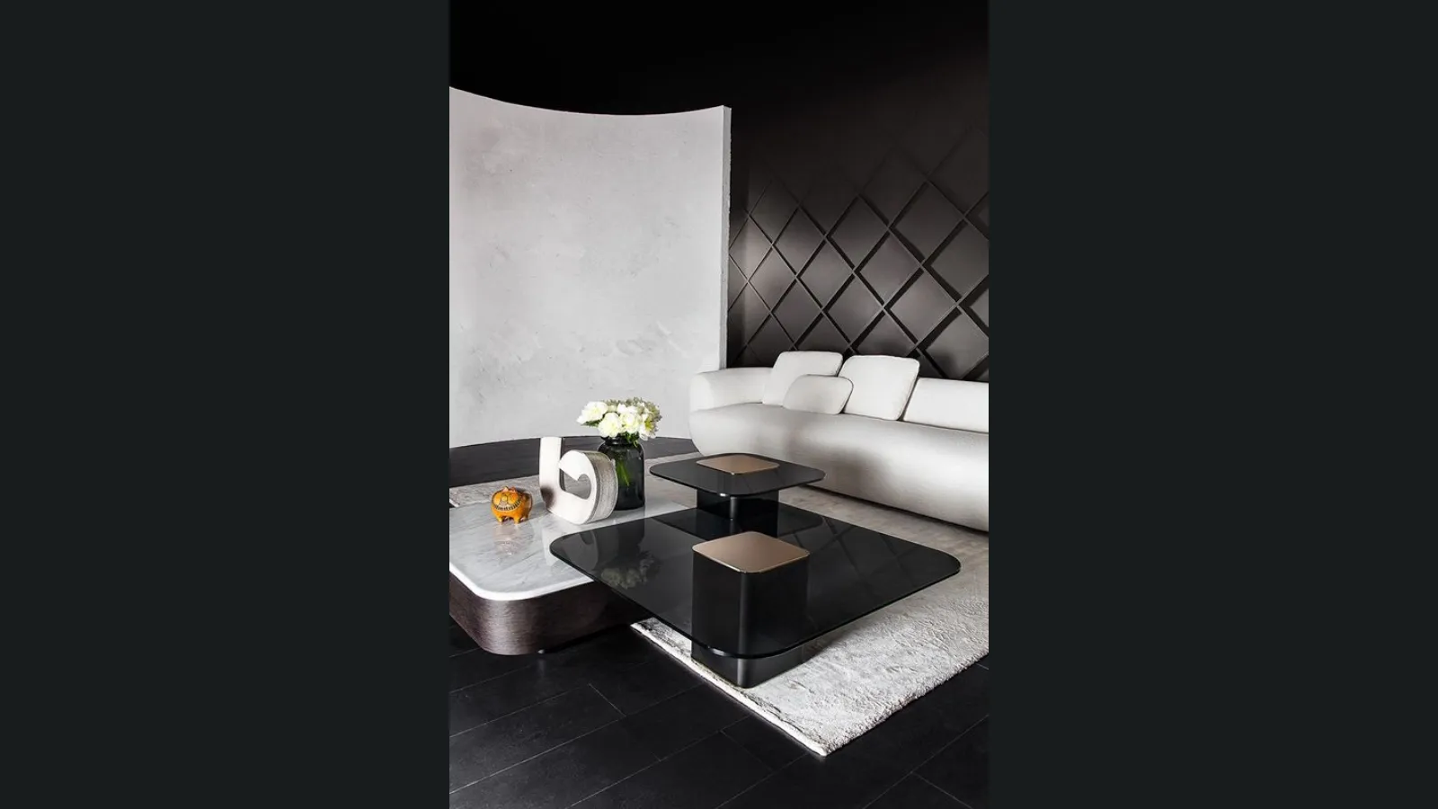 Tavolino Quadri Tondo in vetro o marmo di Vibieffe