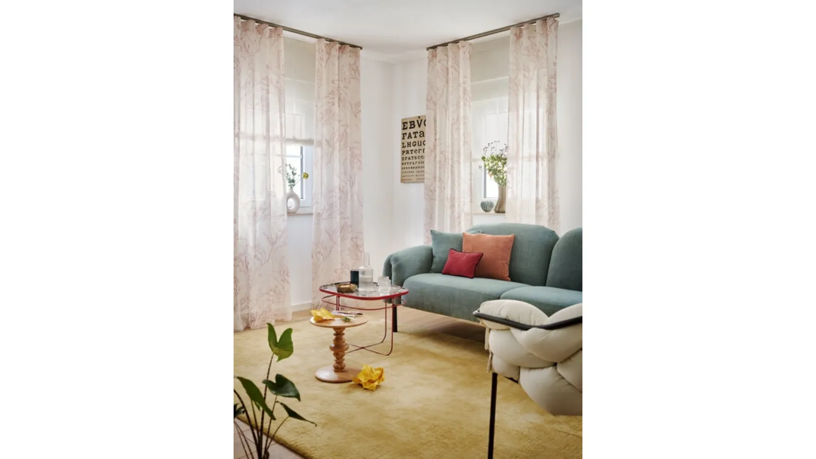 Tenda moderna con motivo floreale Revin di Ado