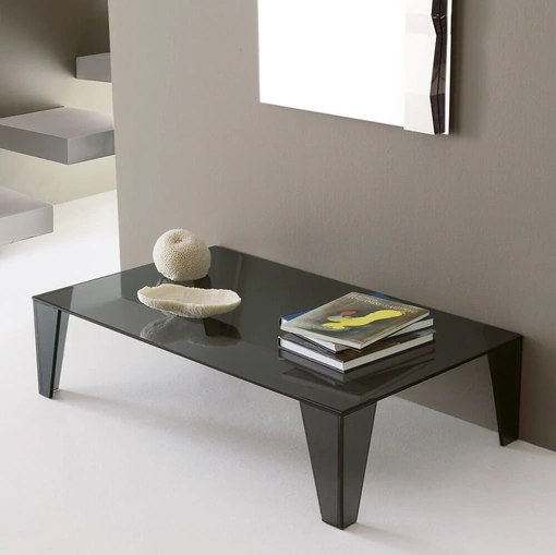 Tavolino in cristallo temperato rettangolare Singapore di Ponti Terenghi