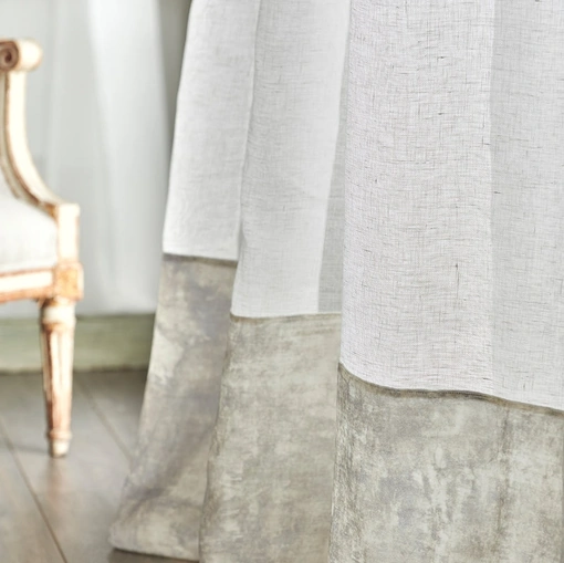 Tenda Efeso in lino con bordo in velluto di Mastro Raphael