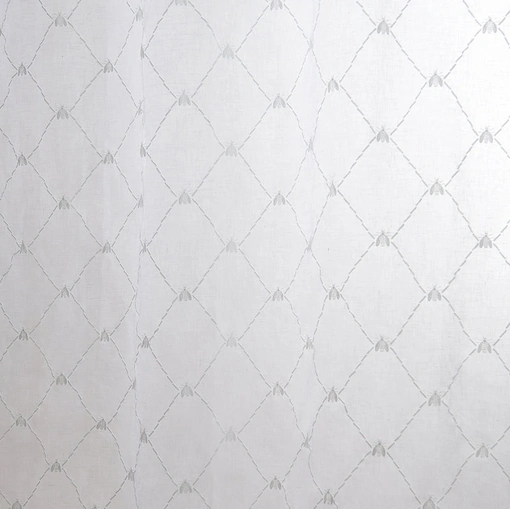 Tenda Eunice in misto lino con Api e macro losanga tratteggiata di Mastro Raphael