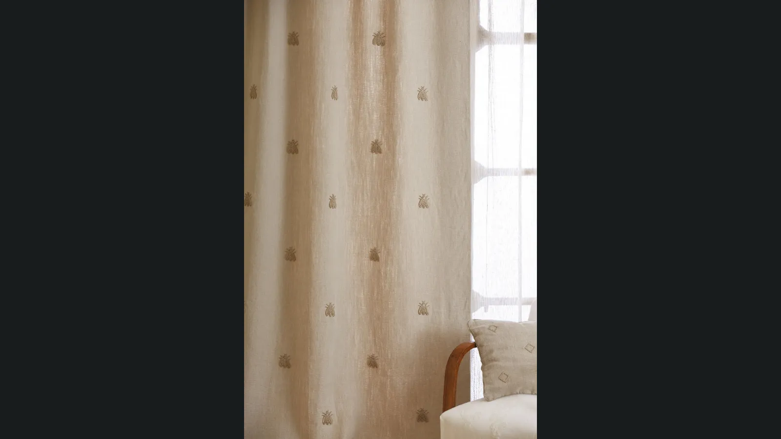 Tenda Natur Art lino Octavius ricamo Api 3D di Mastro Raphael