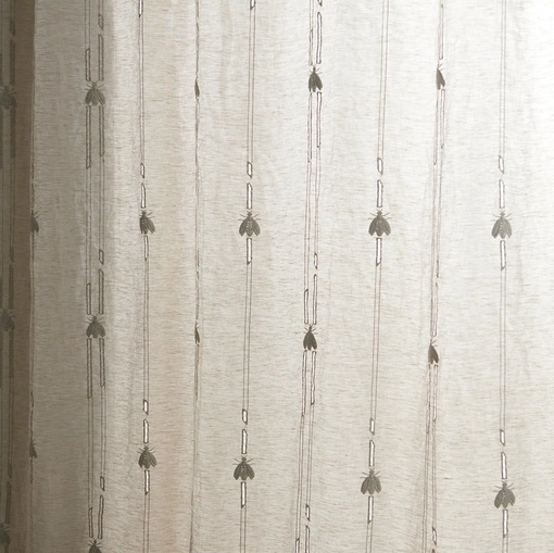 Tenda Phoebe in lino ricamata con api e righe di Mastro Raphael