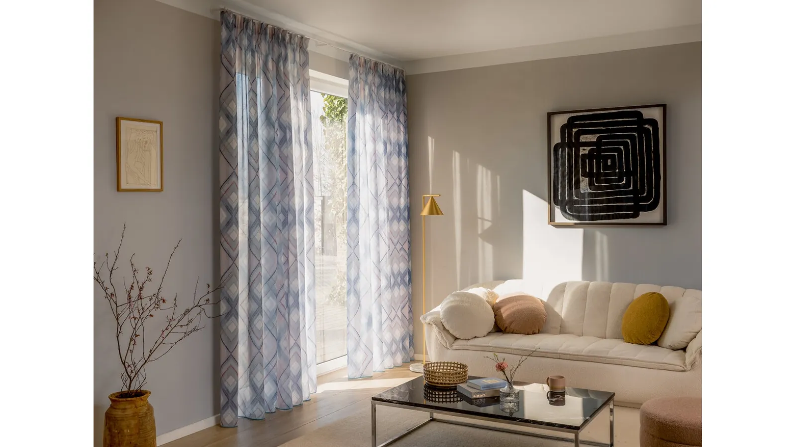 Tenda moderna con motivo a scacchi Toffee di Ado