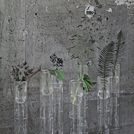 Vasi cilindrici in cristallo Tutube di Glas Italia