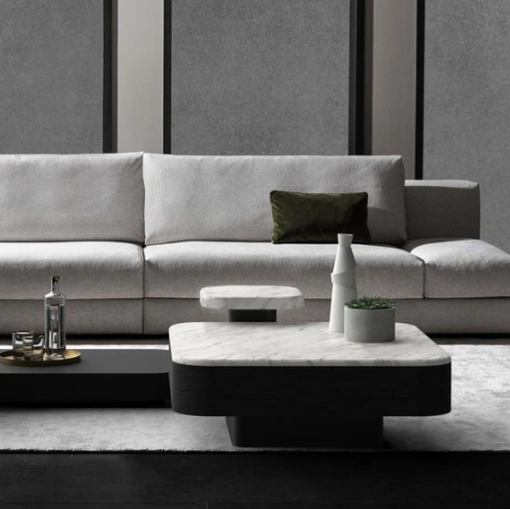 Tavolino Quadri Tondo in marmo di Vibieffe