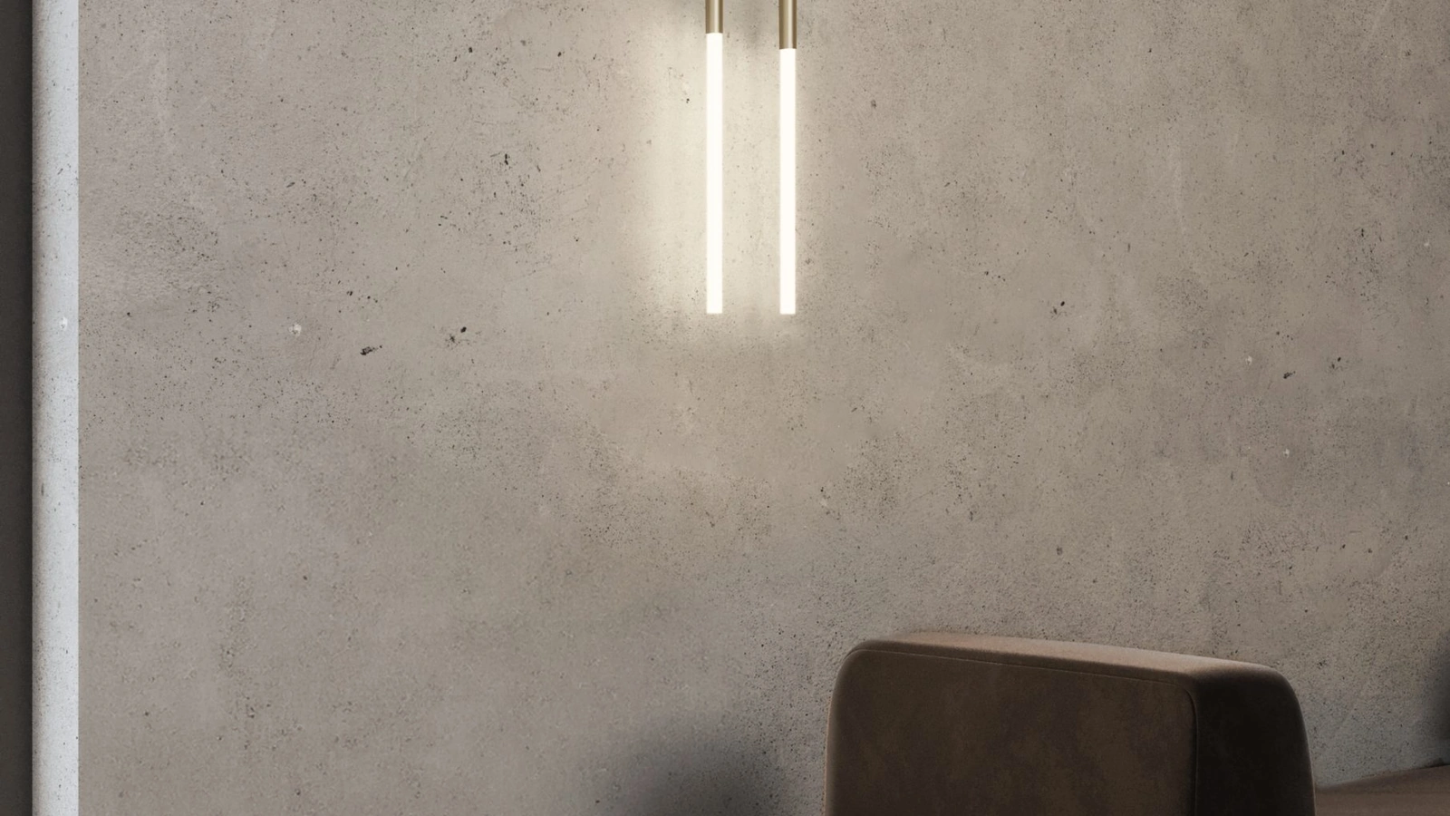 Lampada Bianca Linear in ottone di Contardi