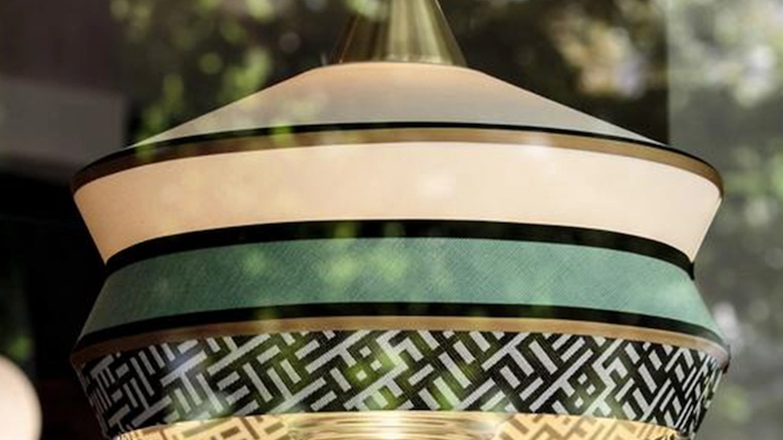 Lampada a sospensione in tessuto e vetro Calypso di Contardi