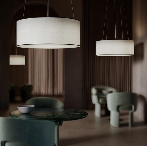 Lampada a sospensione Circus in tessuto di Contardi