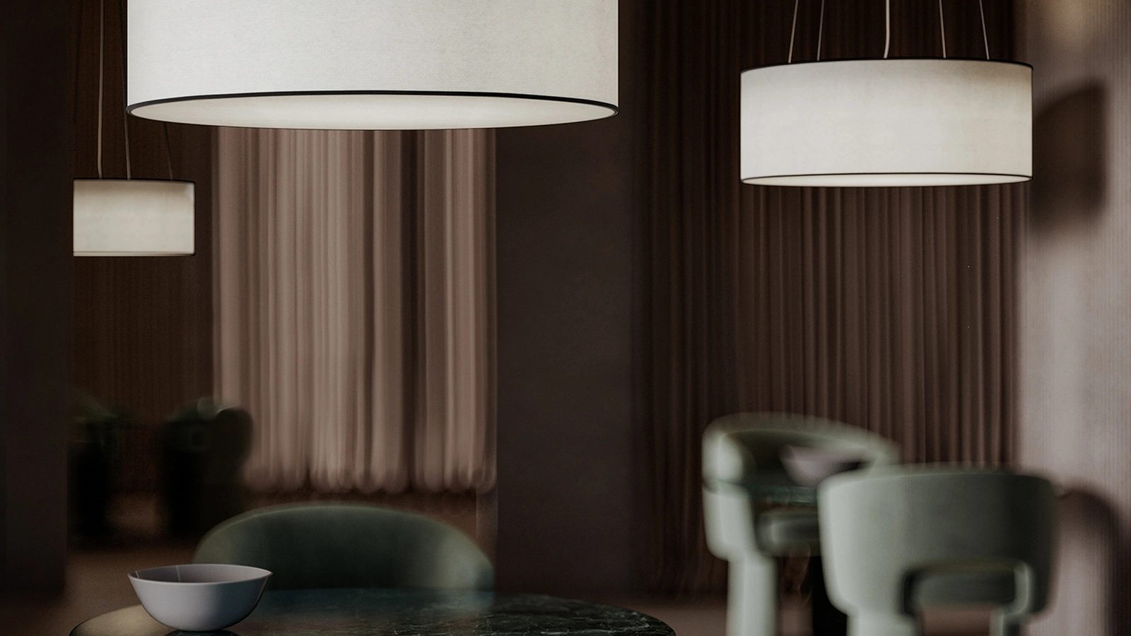 Lampada a sospensione Circus in tessuto di Contardi