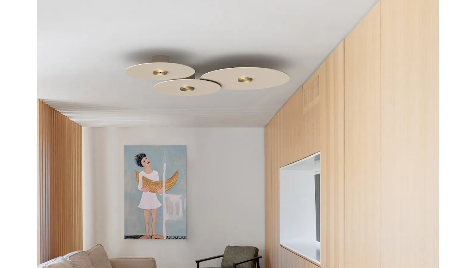 Lampada a soffitto Collide in alluminio di Rotaliana