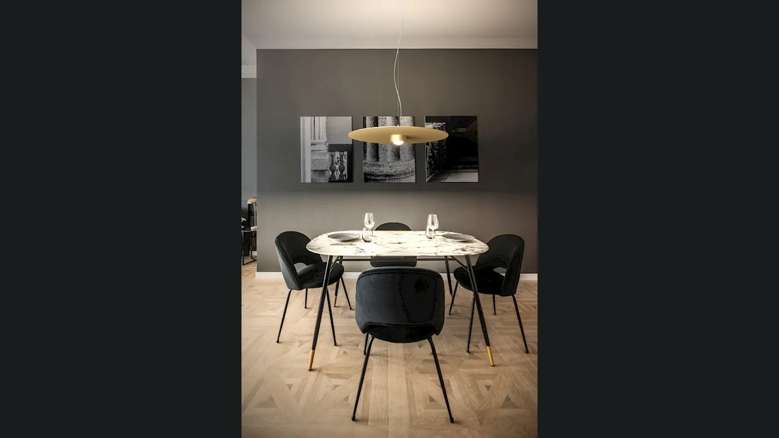 Lampada a sospensione in alluminio Collide di Rotaliana