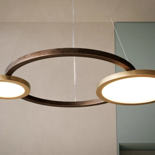 Lampada a sospensione in legno Eclisse 2|0 di Contardi