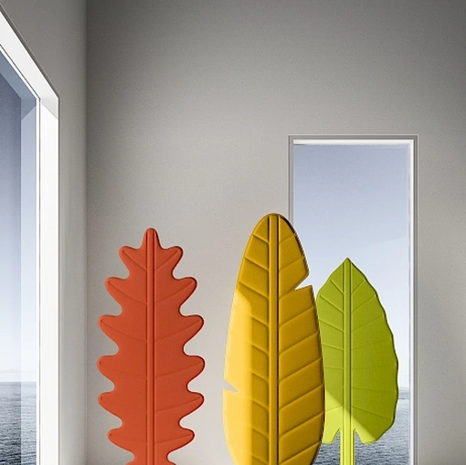 Lampada da terra in tessuto fonoassorbente a forma di foglia Eden Collection di Rotaliana