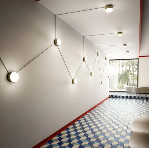 Lampada modulare Kiki in metallo e vetro di Contardi