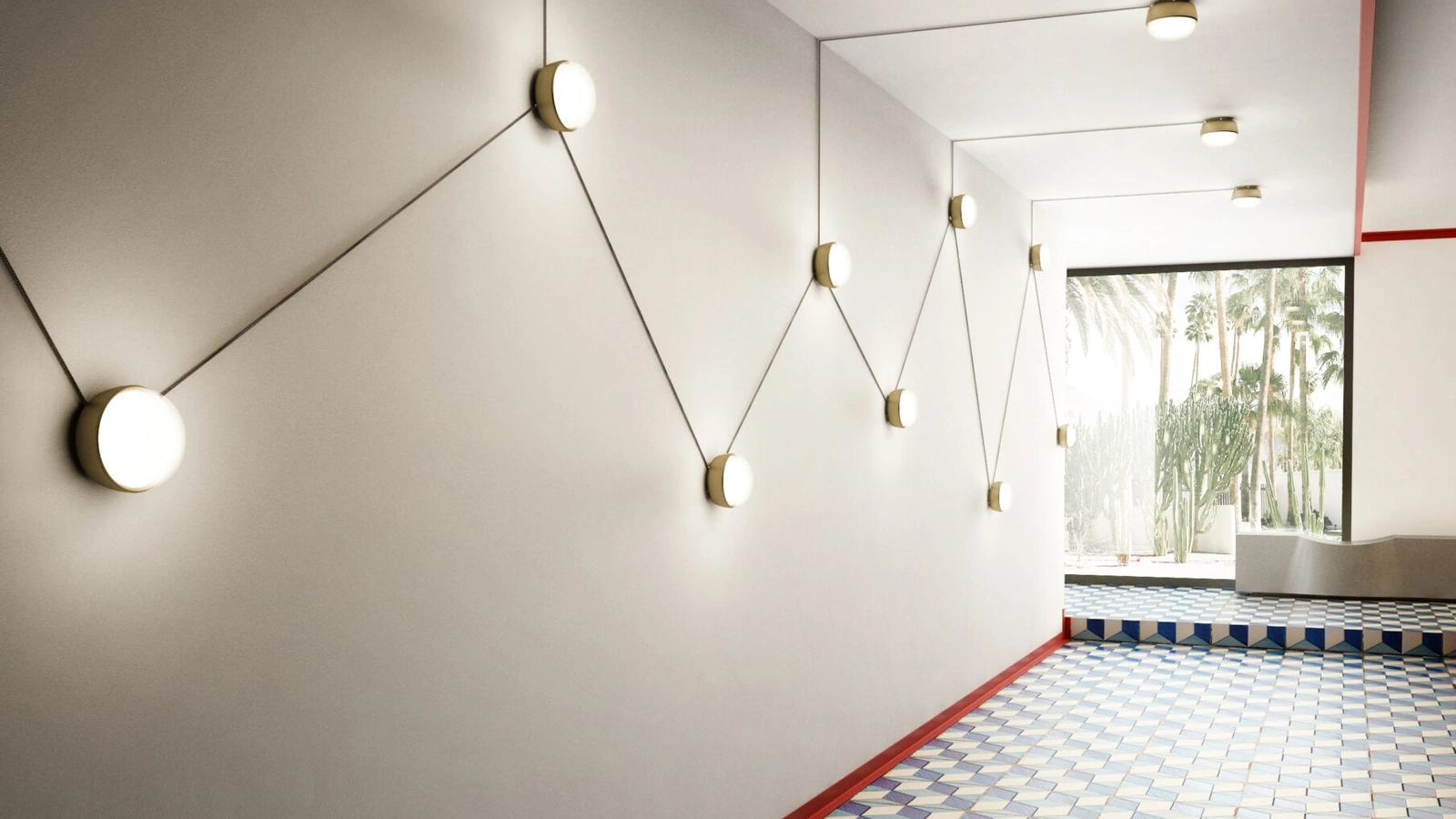 Lampada modulare Kiki in metallo e vetro di Contardi