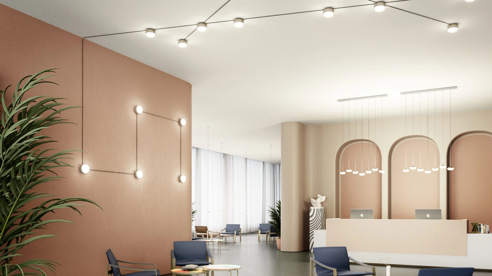 Lampada modulare Kiki in metallo e vetro di Contardi