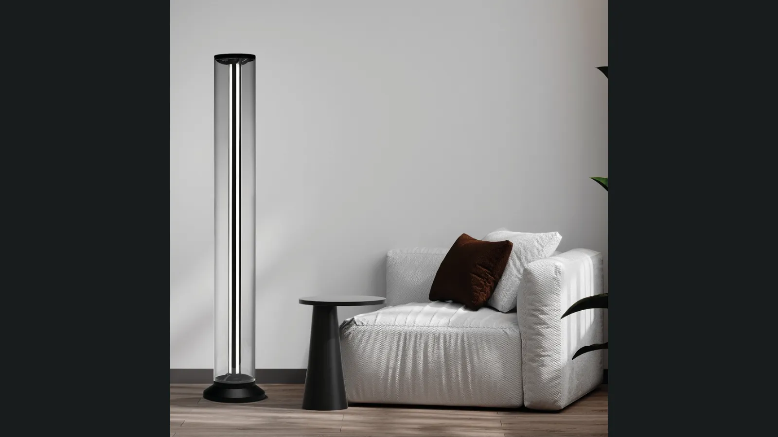 Lampada da terra in vetro e alluminio Lemstation di Vivida International